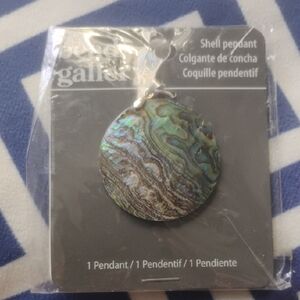 Shell Pendant - Iridescent Green and Blue